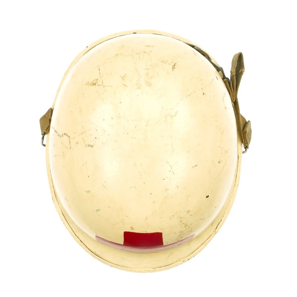 Original WWII USN USS New Jersey Corpsman Schlueter Front Seam M1 Helmet with Firestone Liner