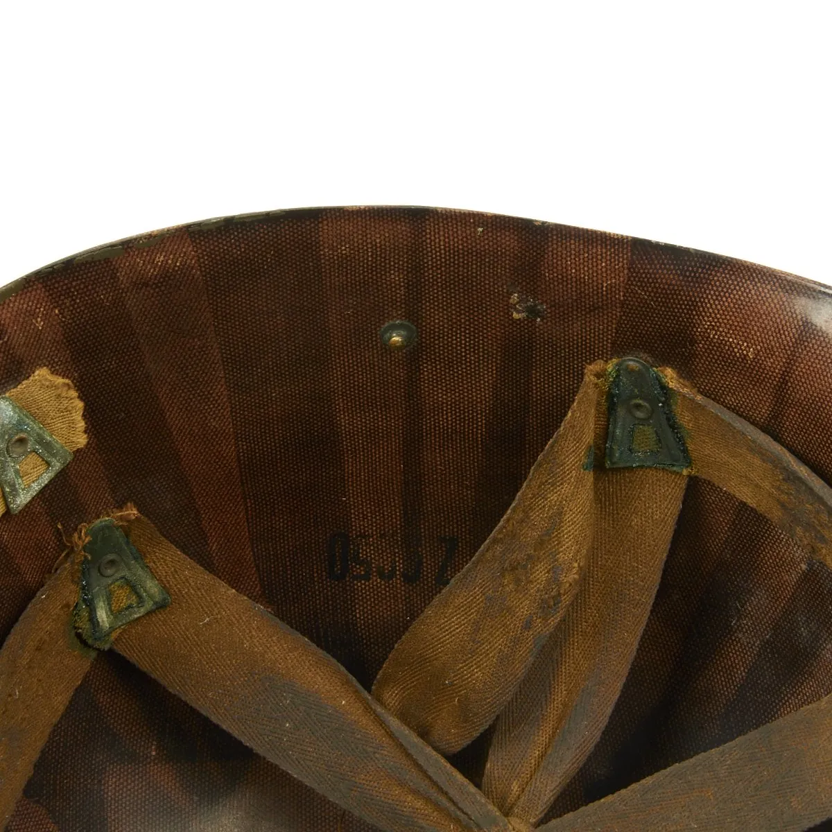 Original WWII USN USS New Jersey Corpsman Schlueter Front Seam M1 Helmet with Firestone Liner