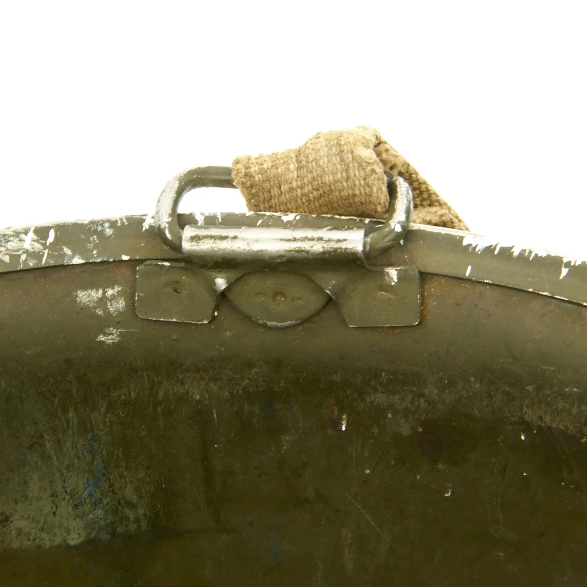 Original WWII USN USS New Jersey Corpsman Schlueter Front Seam M1 Helmet with Firestone Liner
