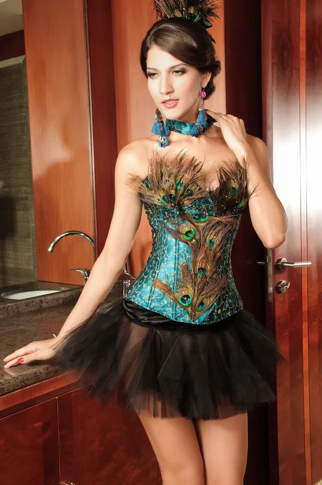 Peacock Corset Set