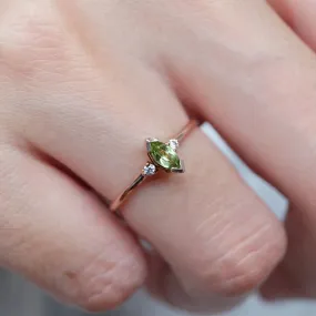 Peridot Statement Ring - 14k Rose Gold Vermeil Ring - August Birthstone Ring