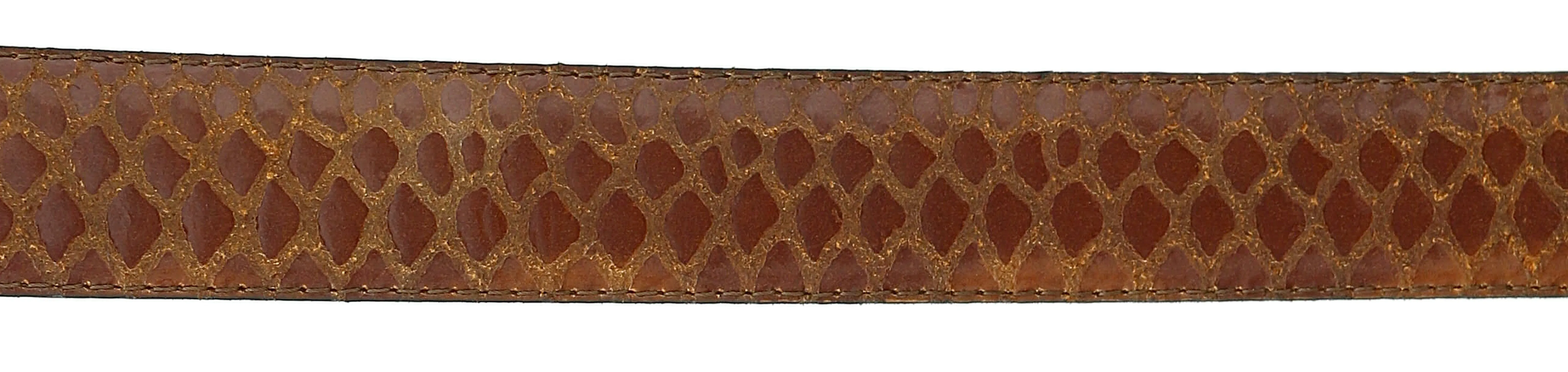 Pierre Cardin Brown Python Embossed Silver D-Ring Buckle Adjustable Belt Adjustable Mens Belt-