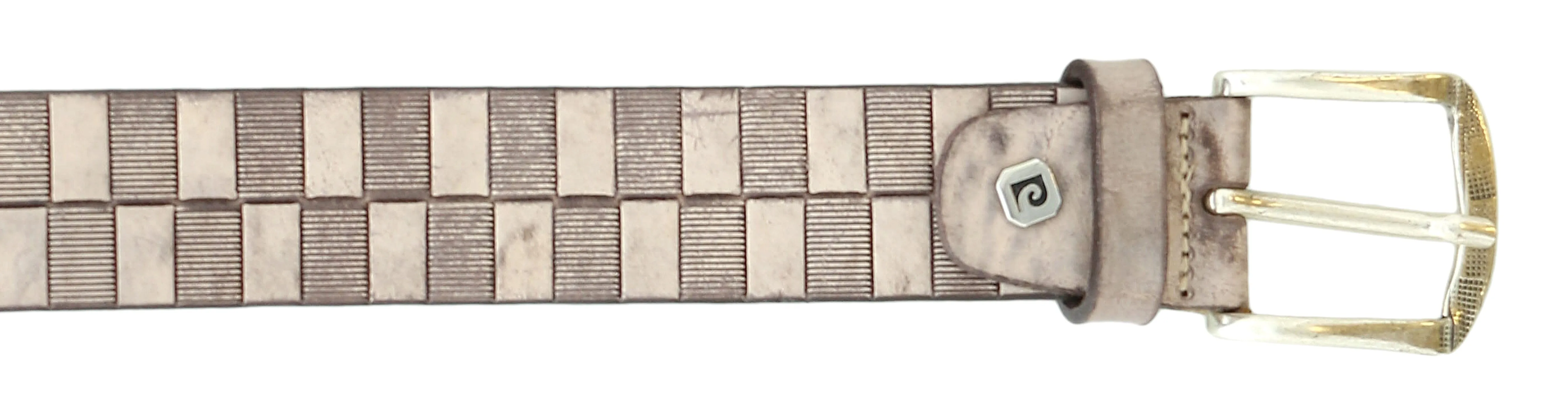 Pierre Cardin Distressed Brown Textured Classic Silver D-Ring Adjustable Belt Adjustable Mens Belt-