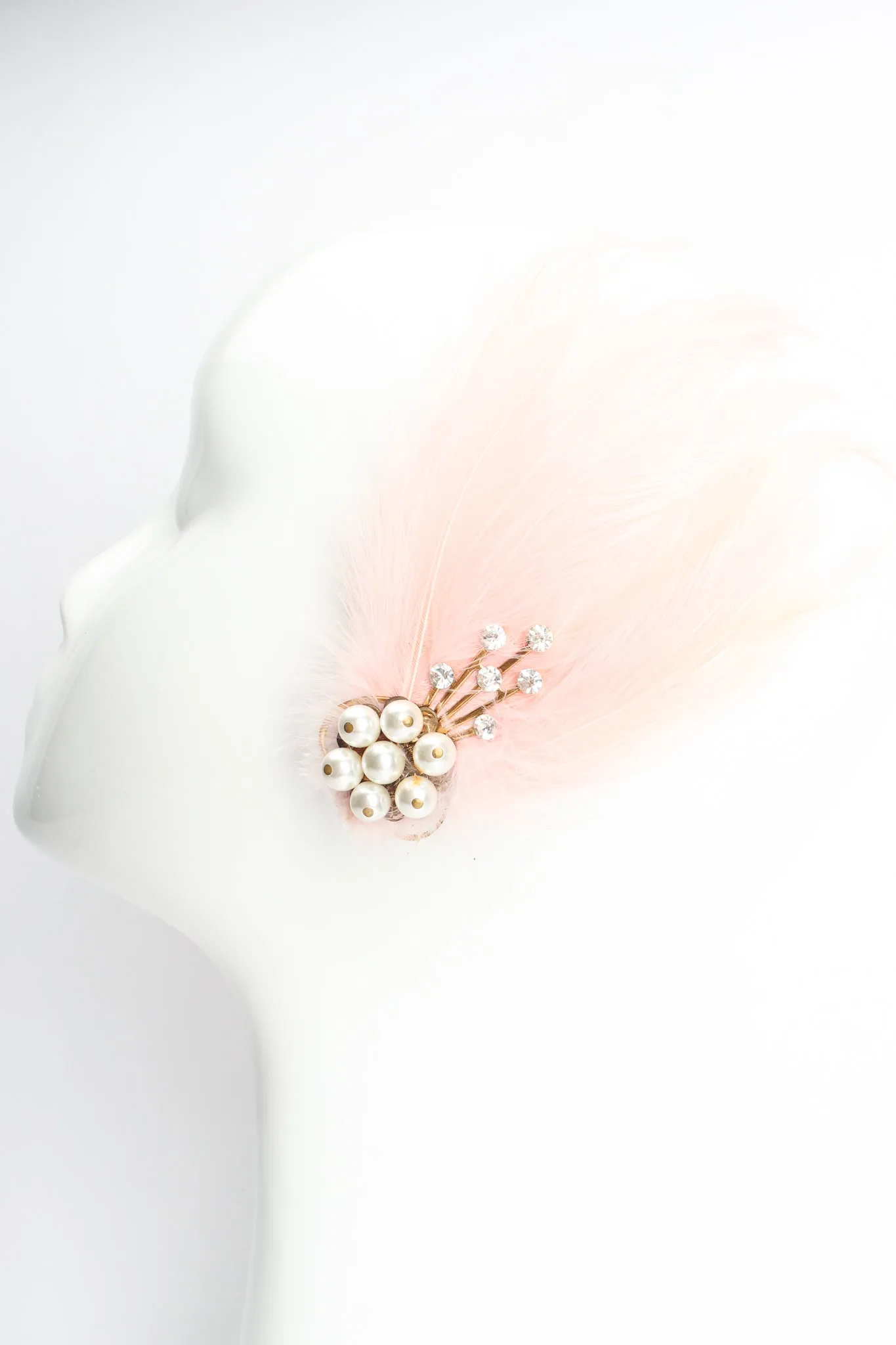 Pink Swan Feather Earrings