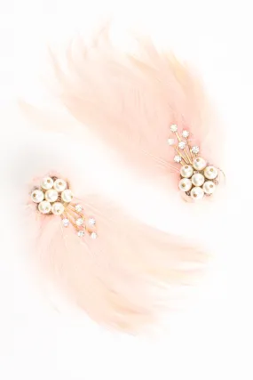 Pink Swan Feather Earrings