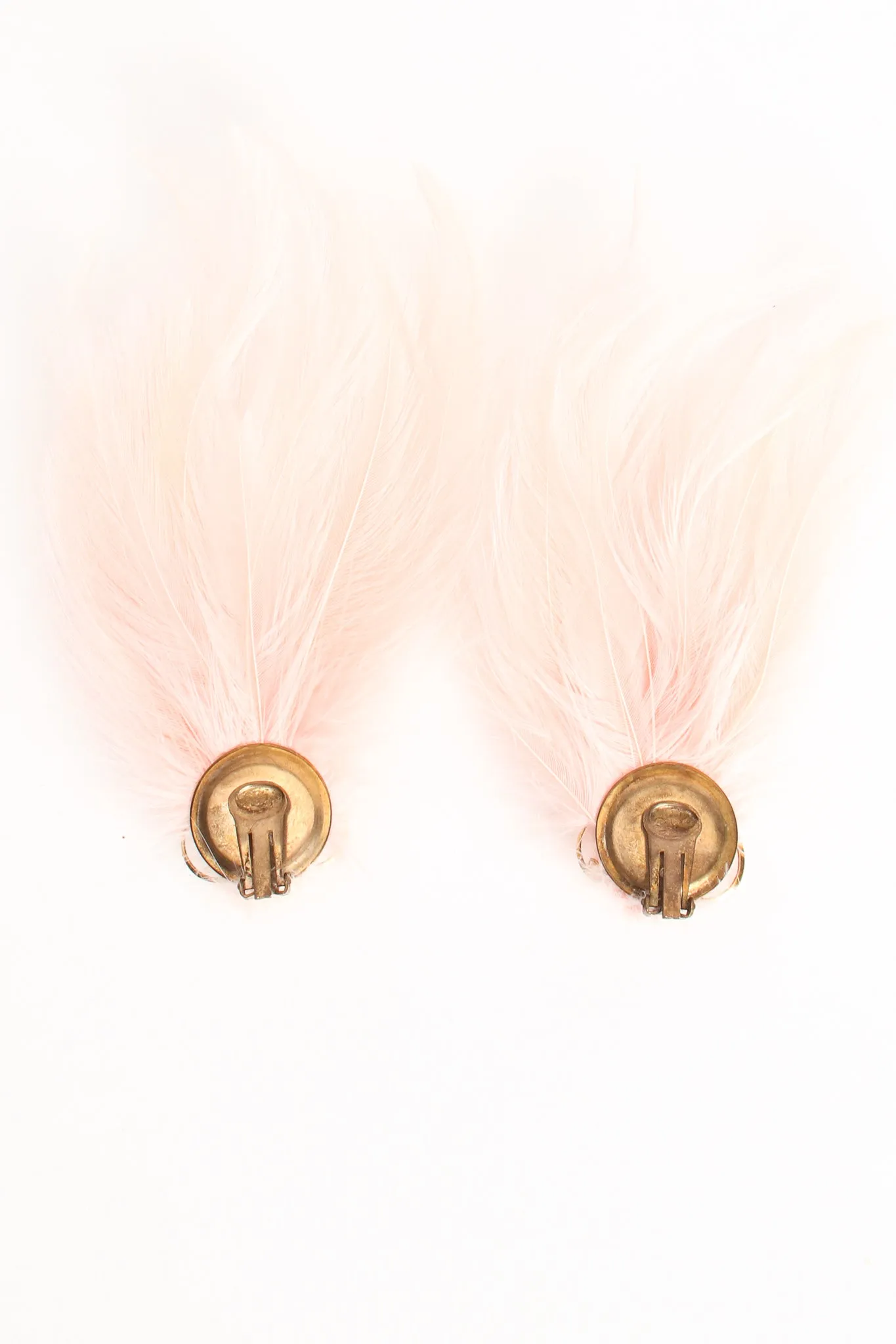 Pink Swan Feather Earrings