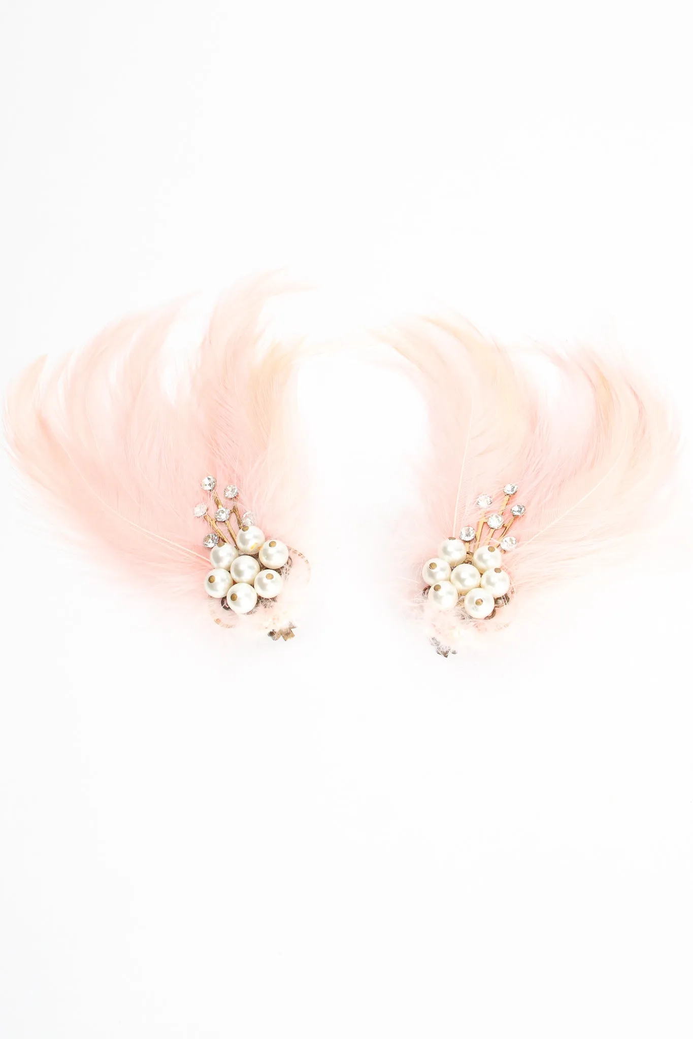 Pink Swan Feather Earrings