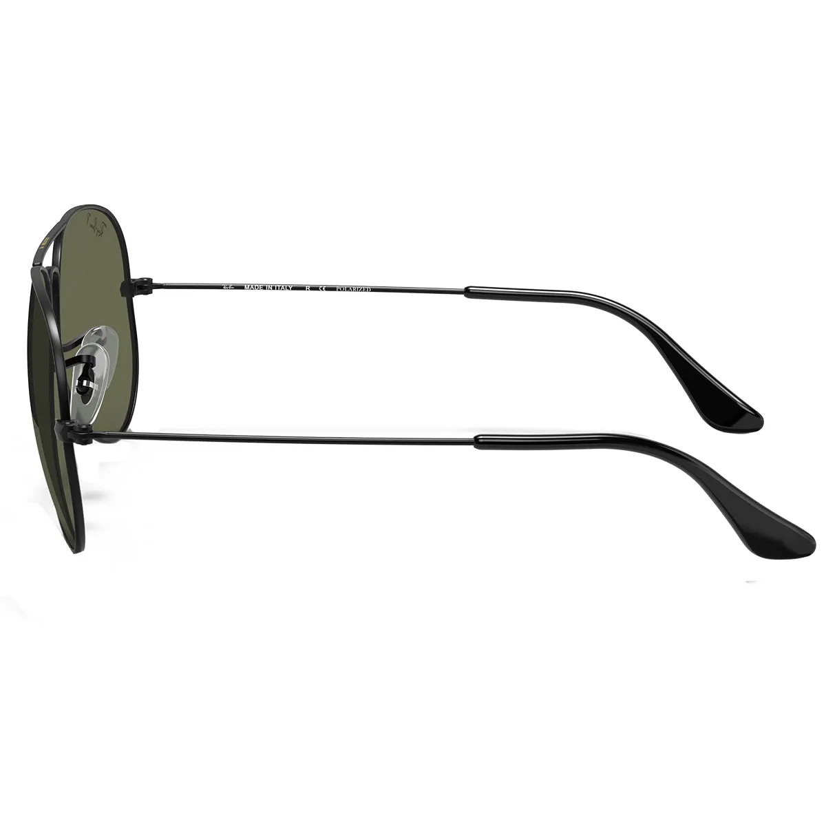 Ray-Ban Aviator Classic Polarized Sunglasses - Polished Black/Green