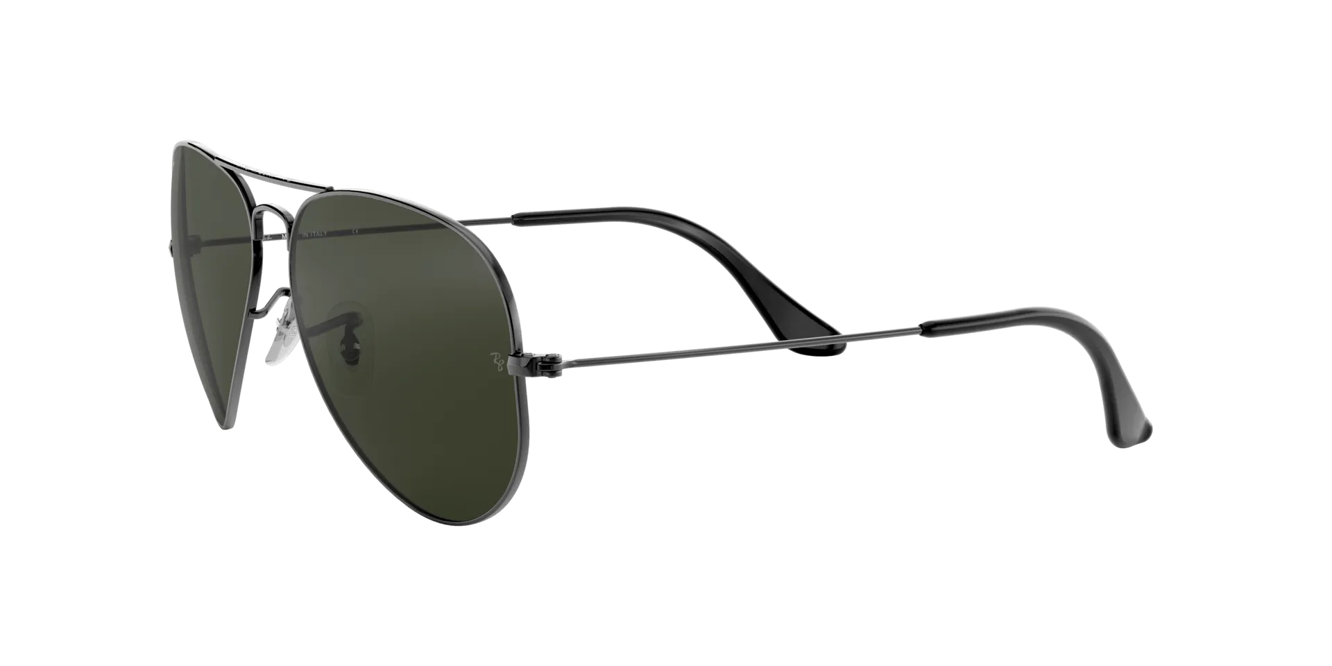 RAY BAN AVIATOR LARGE METAL GUNMETAL | GREEN CLASSIC G-15