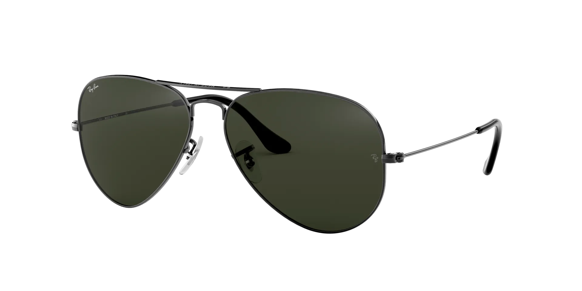 RAY BAN AVIATOR LARGE METAL GUNMETAL | GREEN CLASSIC G-15