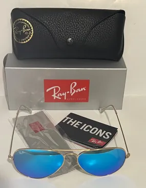 Ray-Ban RB3025 Aviator Large Metal 112/17 Gold/Blue 58mm Sunglasses