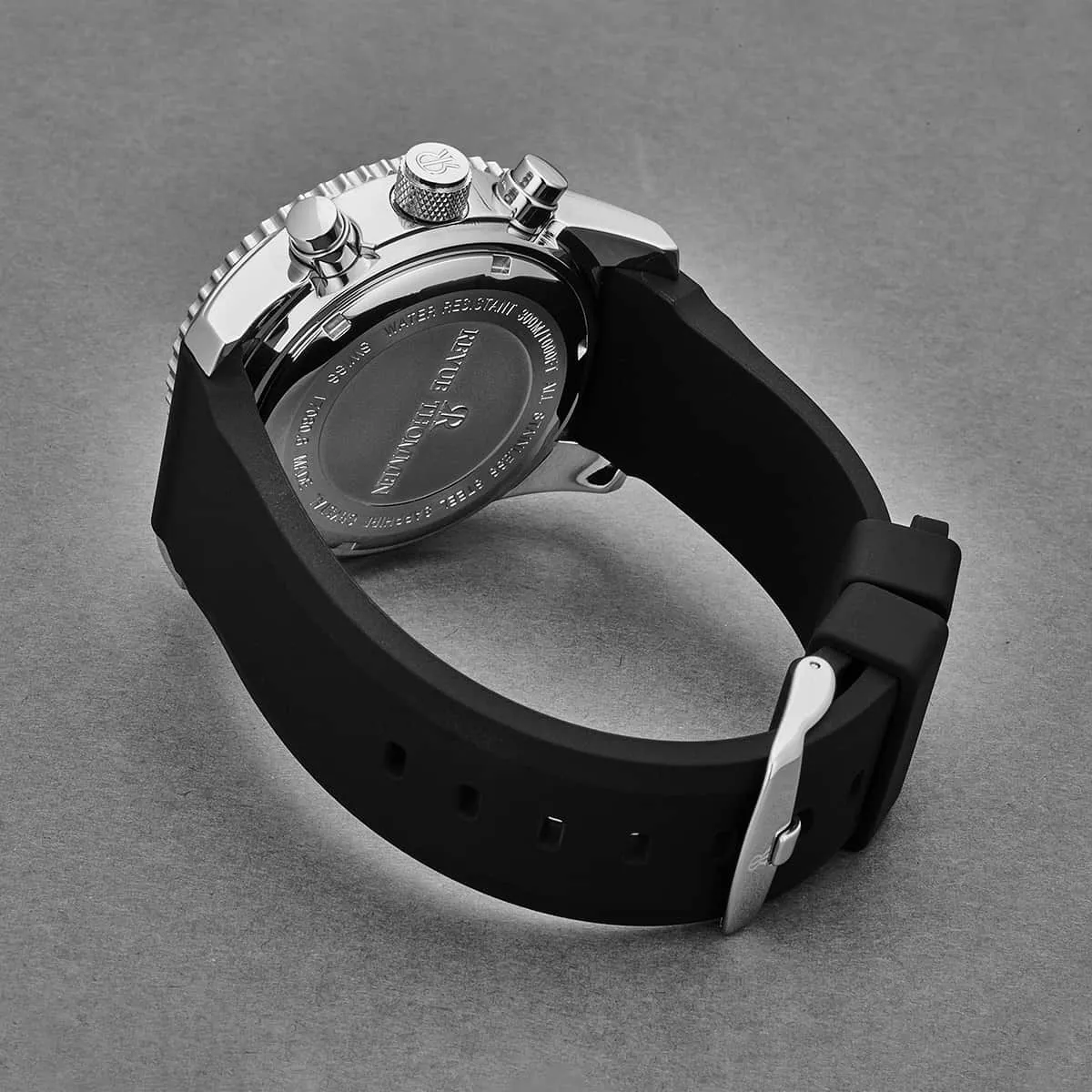 Revue Thommen Men's 17030.6523 'Divers' Blue Dial Day-Date Chronograph Rubber Strap Automatic Watch
