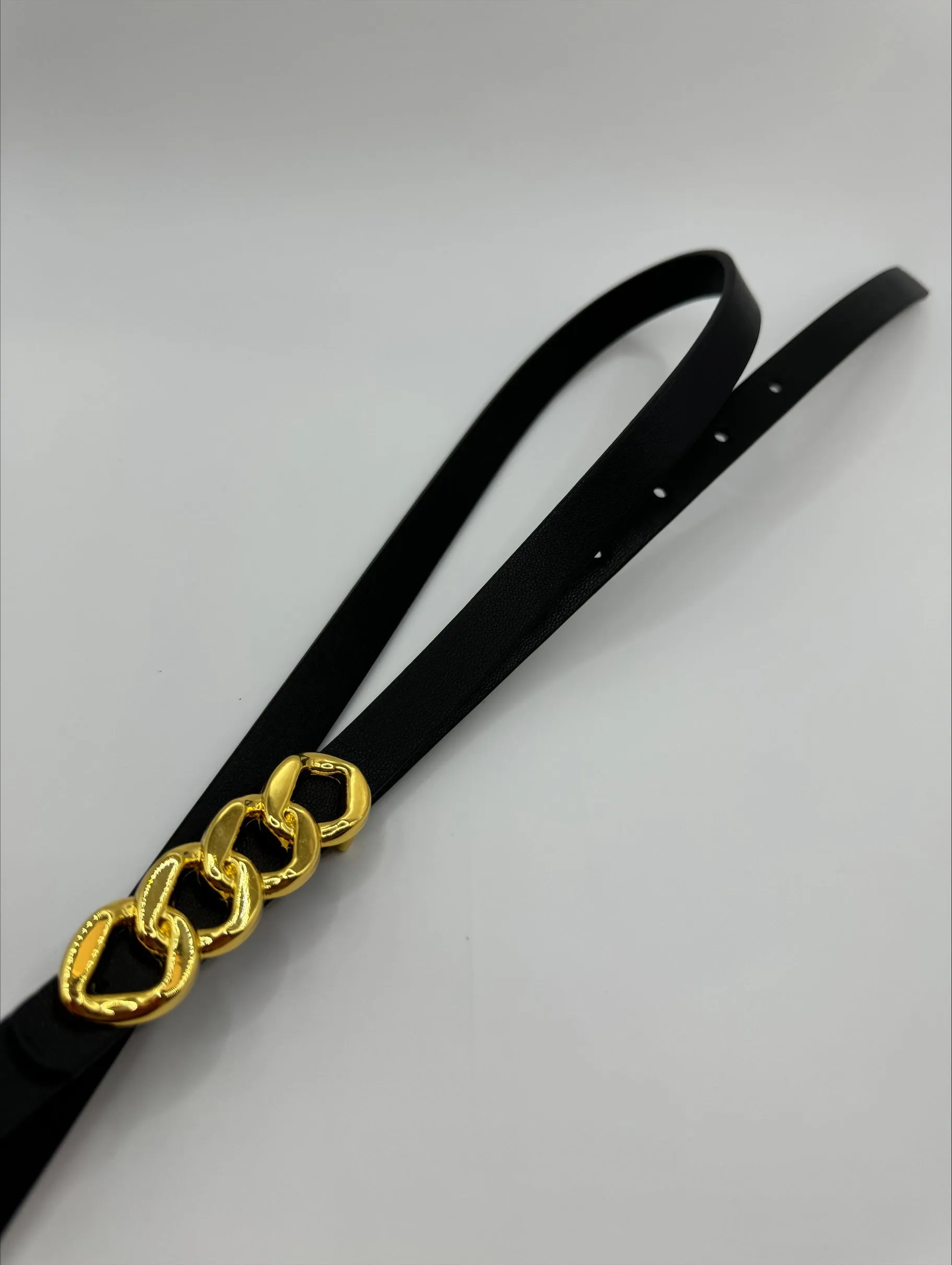 Ria Gold Buckle Black Belt