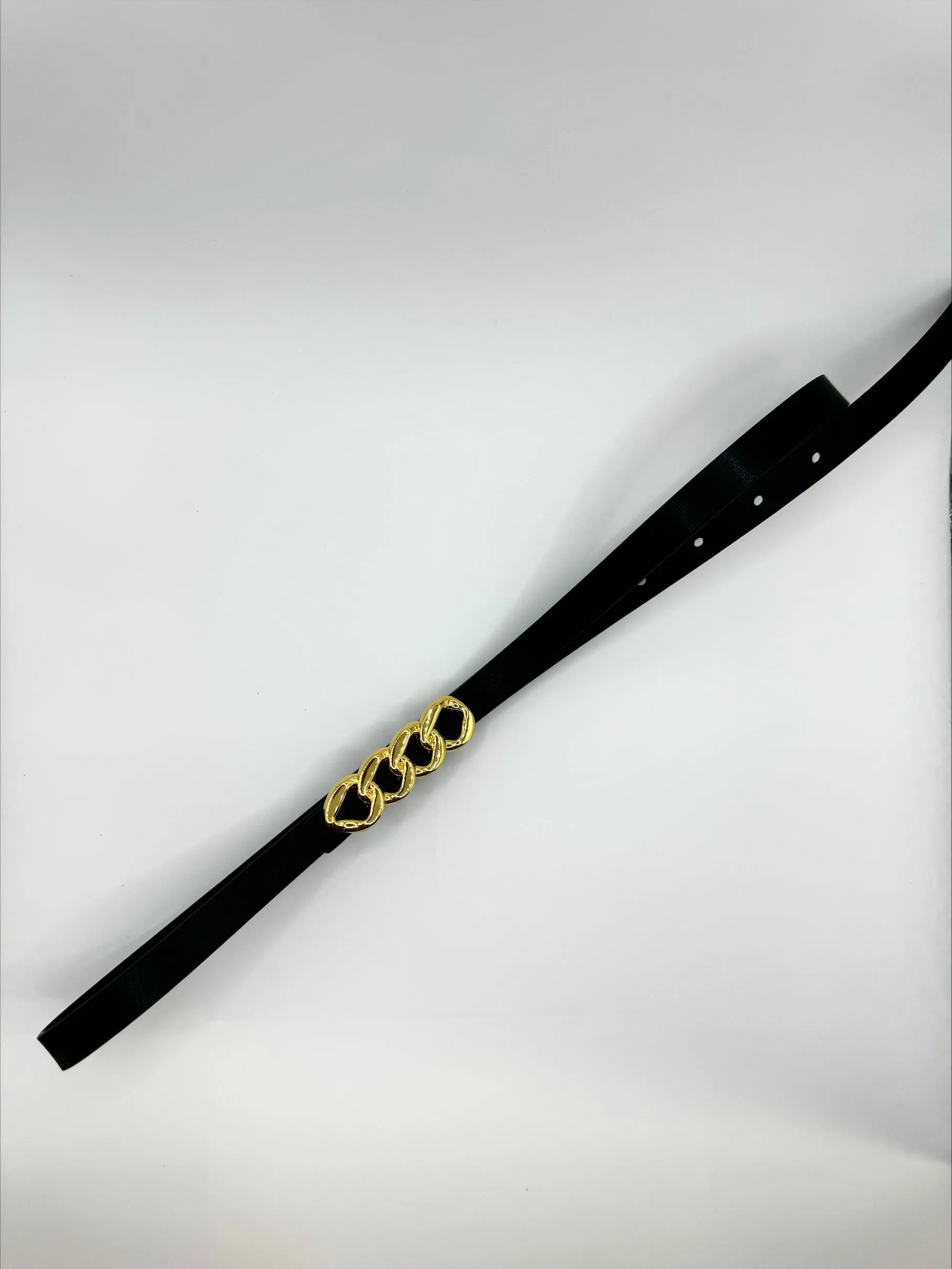 Ria Gold Buckle Black Belt