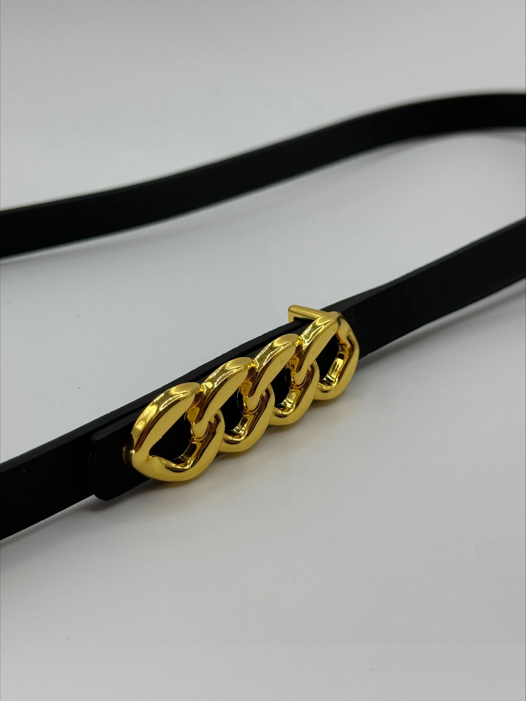 Ria Gold Buckle Black Belt
