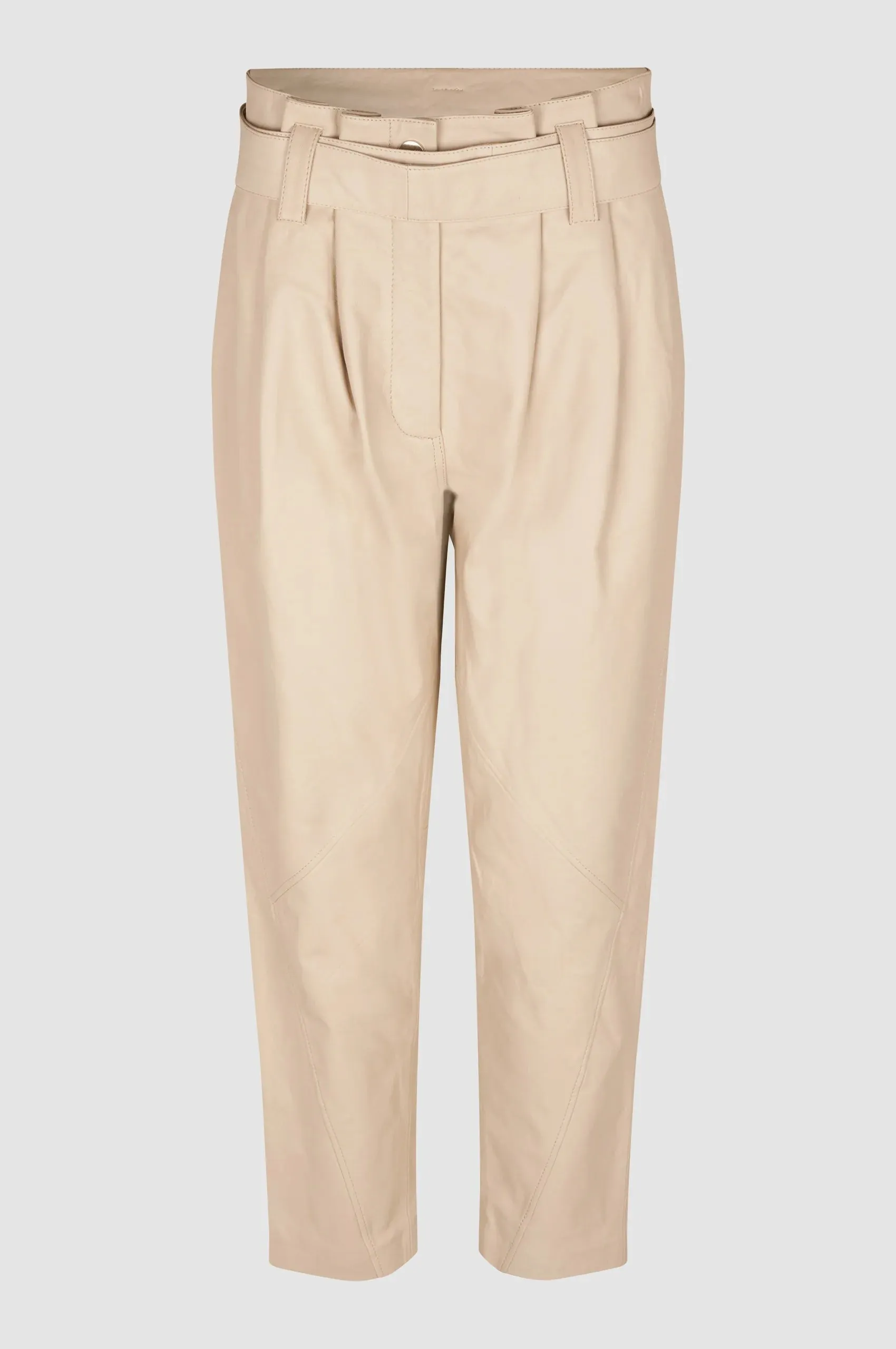 Second Female Lito Leather Trousers - Dark Chalk