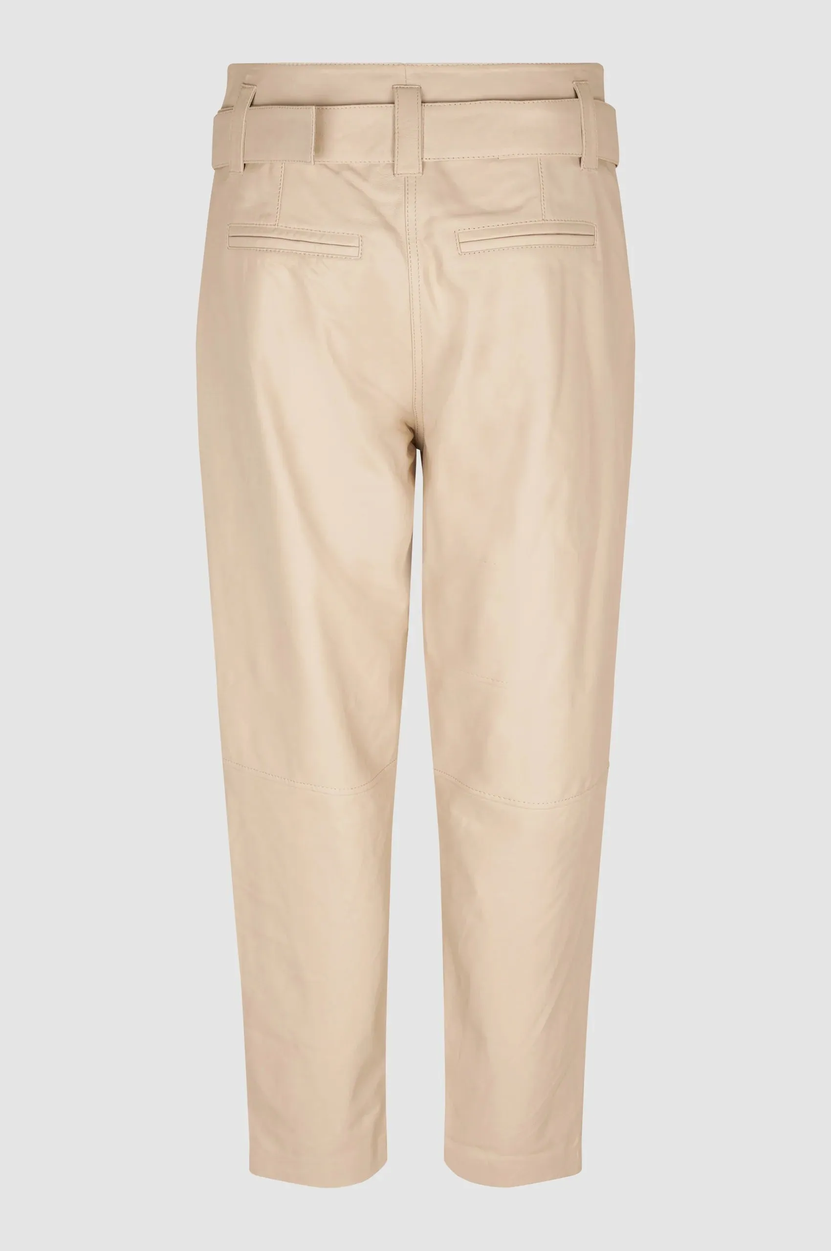 Second Female Lito Leather Trousers - Dark Chalk