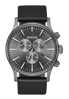 Sentry Chrono Leather - All Gunmetal / Black