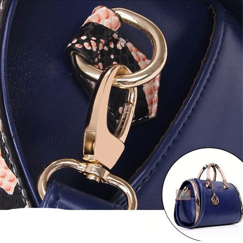 Snake Leather Boston Handbag