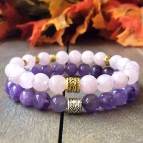 Stack Crystal Bracelets | Rose Quartz & Amethyst