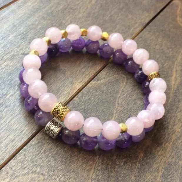 Stack Crystal Bracelets | Rose Quartz & Amethyst