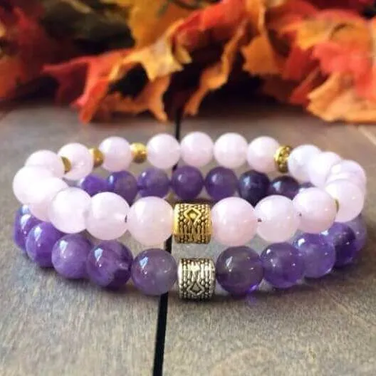 Stack Crystal Bracelets | Rose Quartz & Amethyst