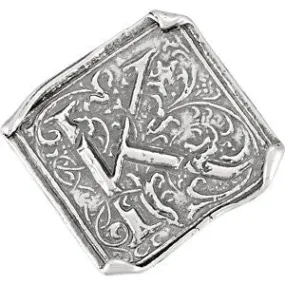 Sterling Silver Initial "A" Vintage-Style Ring