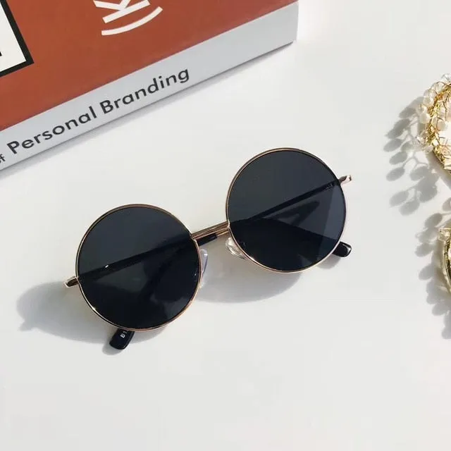 The Glass Essay - Dark Academia Retro Round Sunglasses