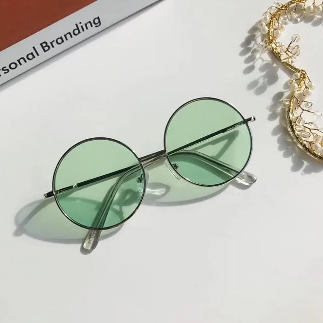 The Glass Essay - Dark Academia Retro Round Sunglasses