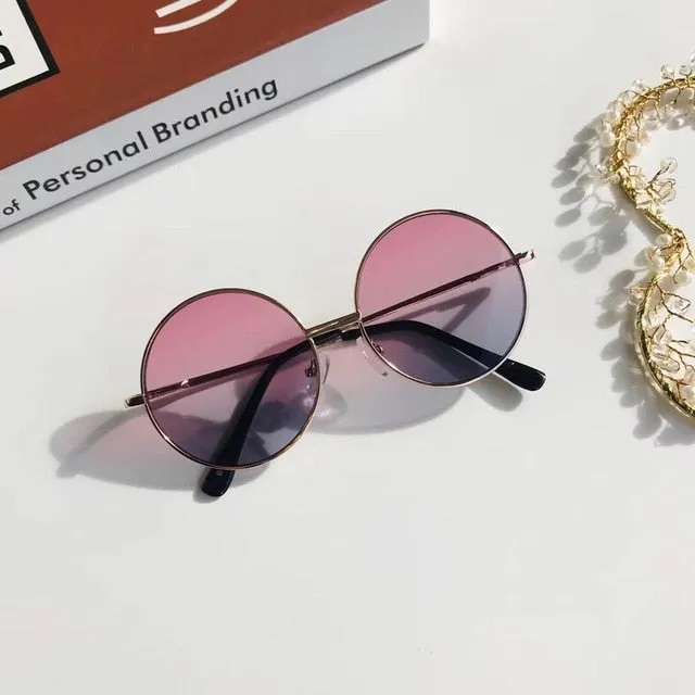 The Glass Essay - Dark Academia Retro Round Sunglasses
