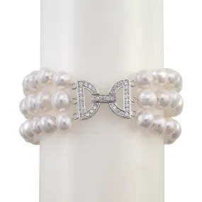  Wave Design Bracelets with Crystal Accents