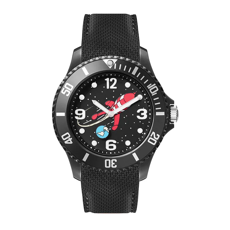 TINTIN Watch - Moon Rocket, Black