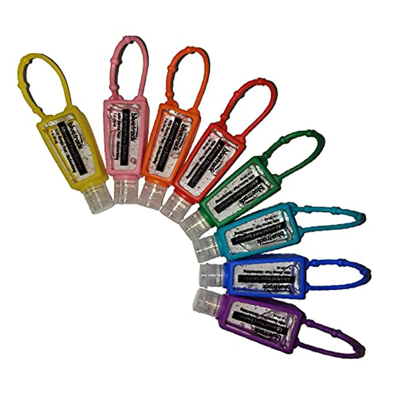 Travel Sized Hand Sanitizers - TSA Compliant - Great for Travel, Work, Backpacks, Keychains - Moisturizing Aloe (Assorted Color - 8 Pack)