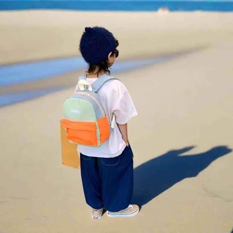 TSB74 Cool Backpacks For Children's Girls and Boys - Canvas Splicing Colors