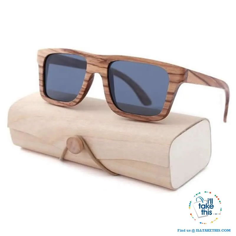 Unisex Design Zebra Wooden Wayfarer styled Retro Sunglasses