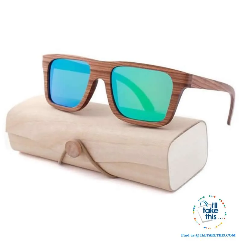 Unisex Design Zebra Wooden Wayfarer styled Retro Sunglasses