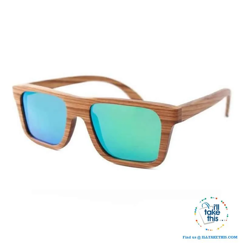 Unisex Design Zebra Wooden Wayfarer styled Retro Sunglasses