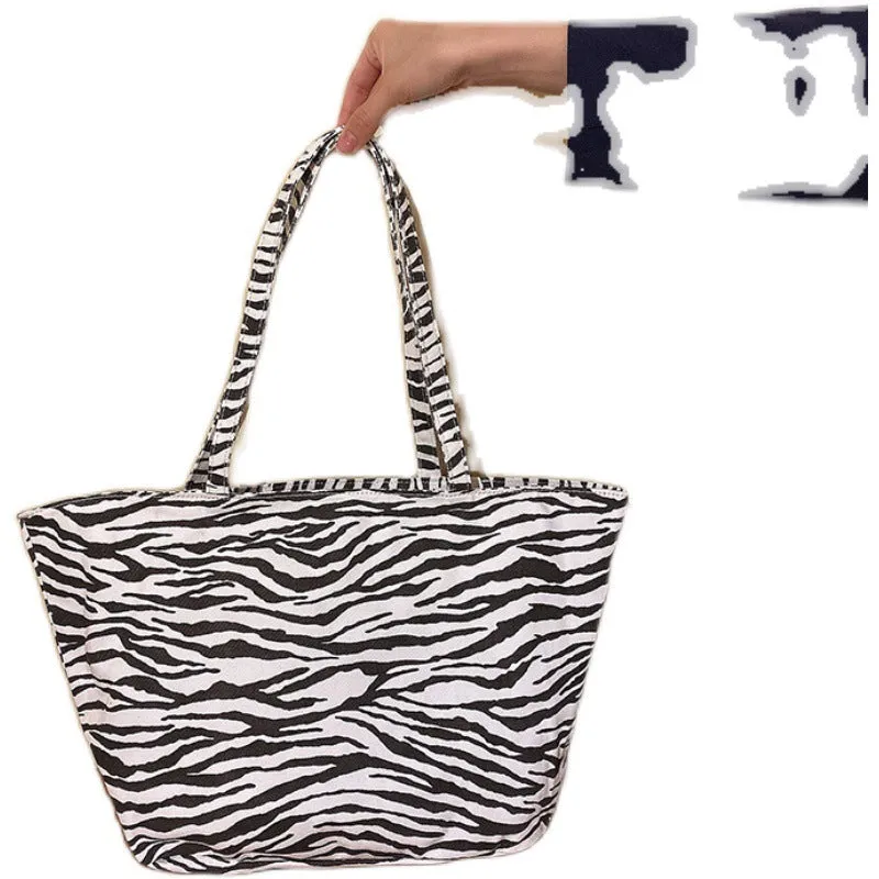 Women's Zebra-Stripe Design Tote Bag