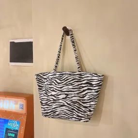 Women's Zebra-Stripe Design Tote Bag